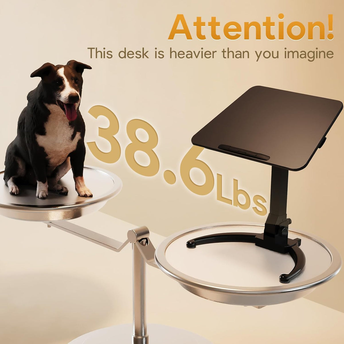 Foldable Mobile Standing Desk with Ergonomic Rotating Elbow Cushion Pad M693746
