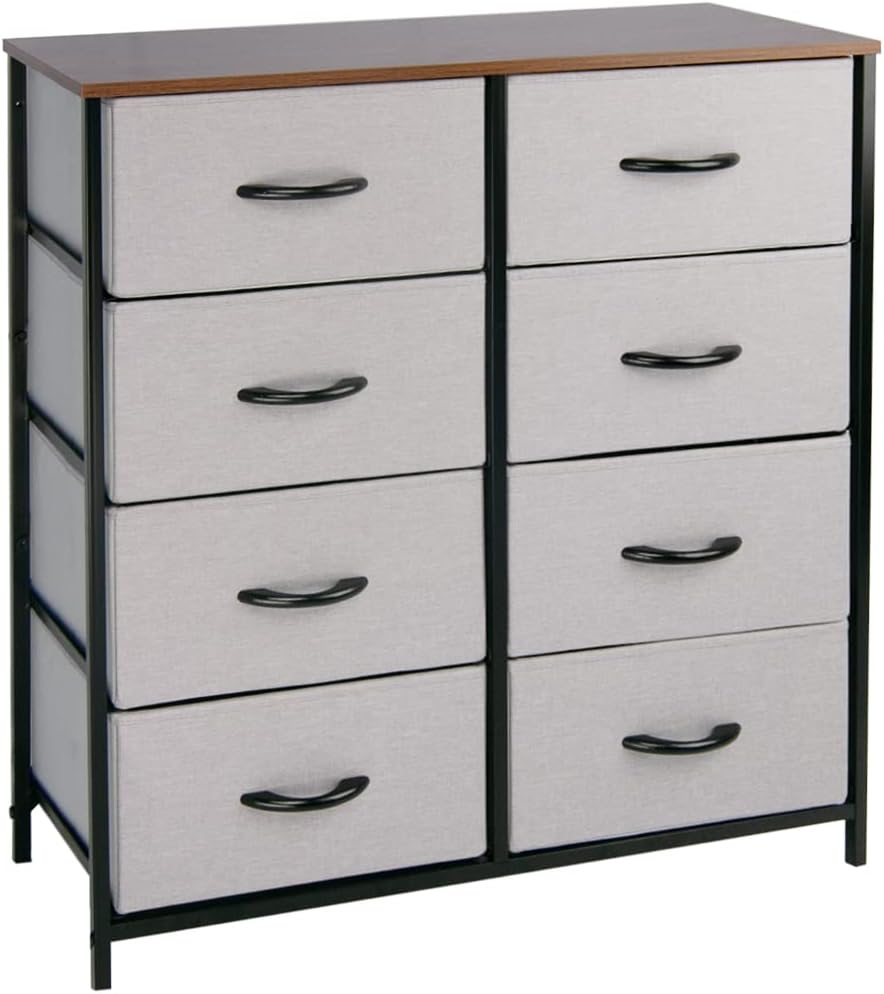 Rustic Brown Fabric 4 Drawer Storage Dresser K4358