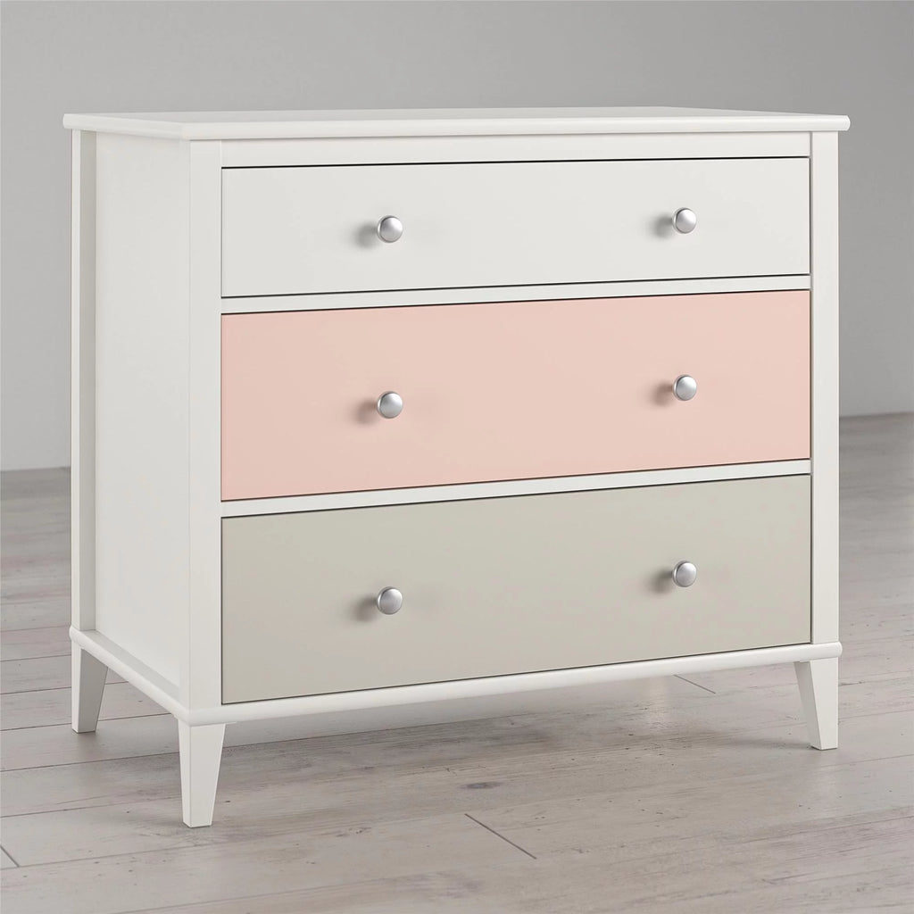 White 3 Drawer Dresser J739