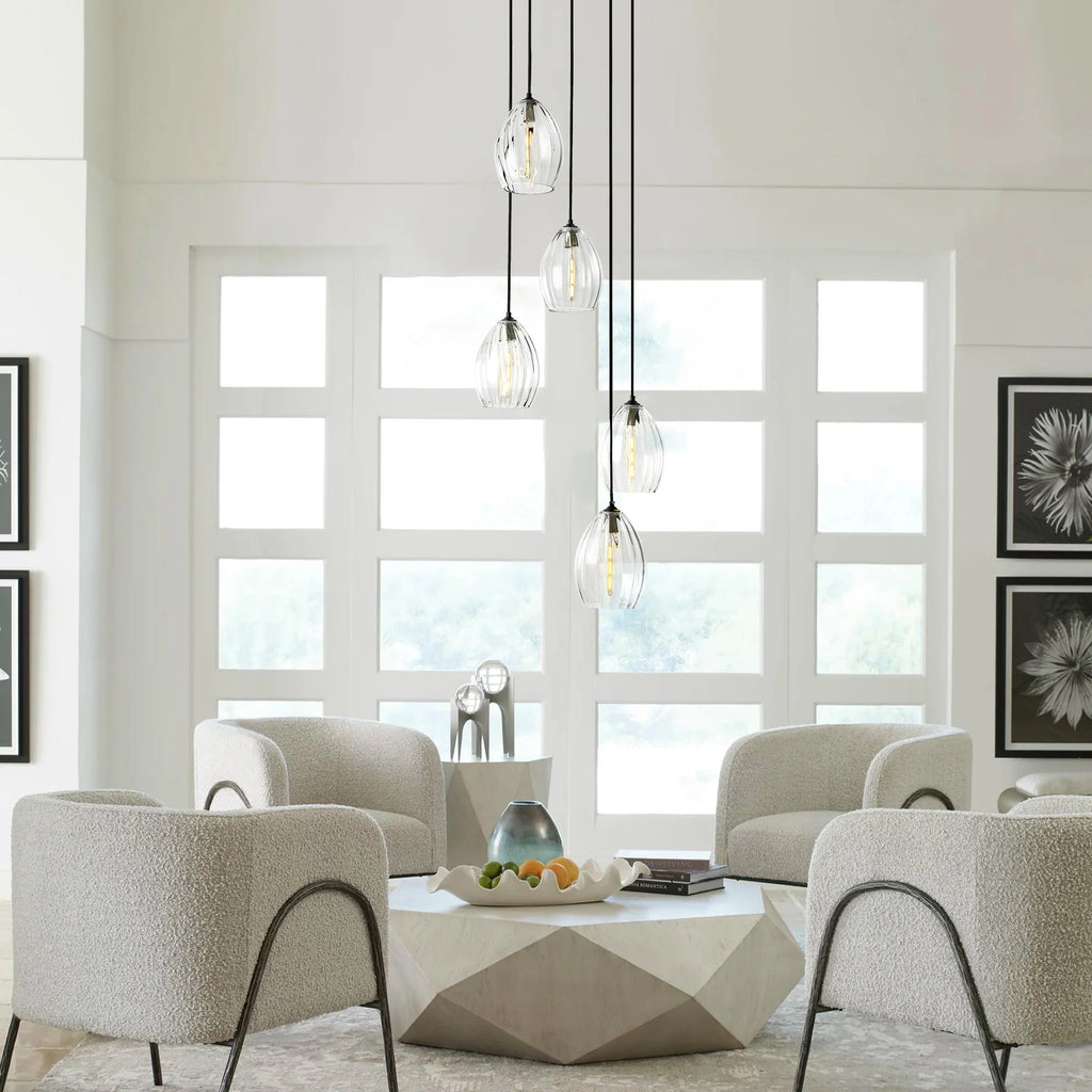5-Light Linear Cluster Shade Contemporary Pendant G19002