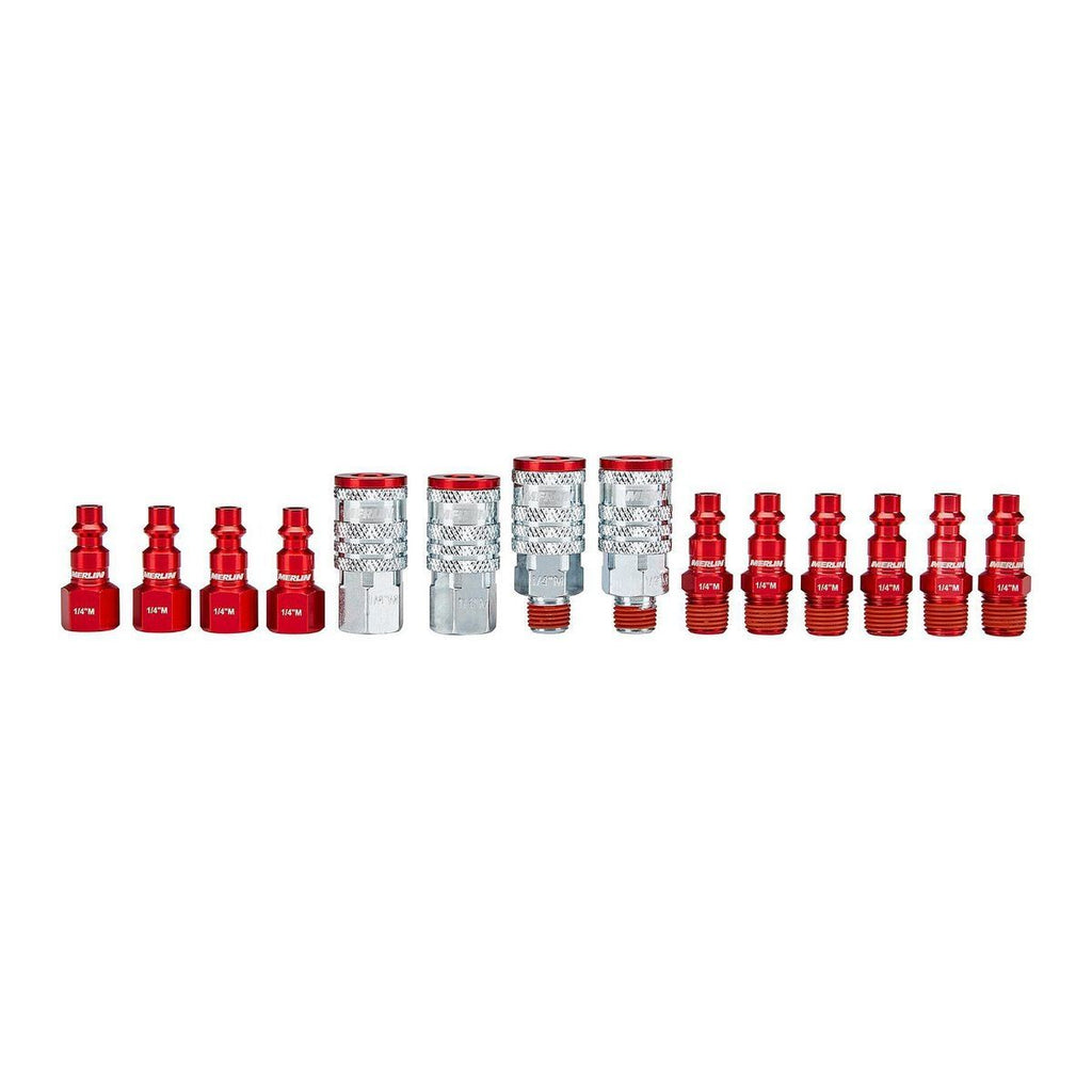 1/4 in. Color-Coded Industrial Coupler and Plug Set, 14-Piece B526