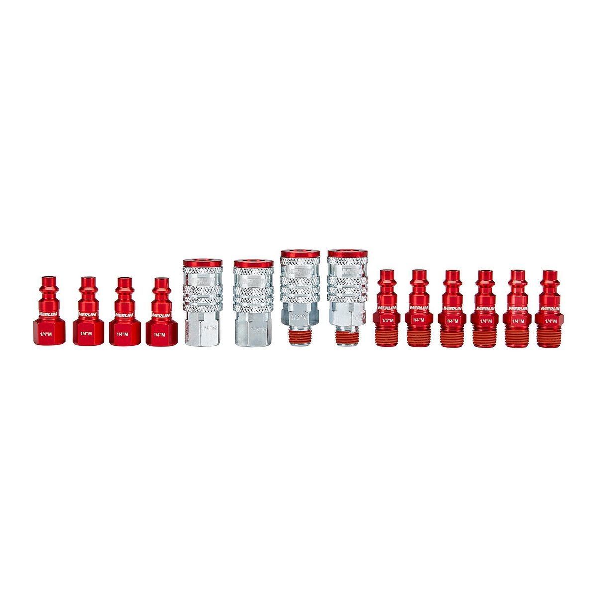 1/4 in. Color-Coded Industrial Coupler and Plug Set, 14-Piece B526