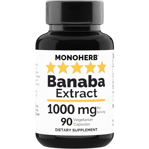Banaba Extract 1000 mg 90 Vegetarian Capsules 2% Corosolic Acid F918408