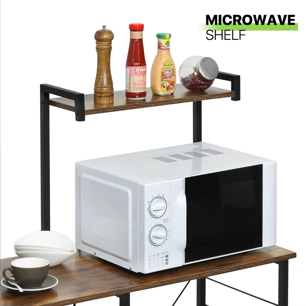 Brown 6 Shelves Kitchen Bakers Rack L116793