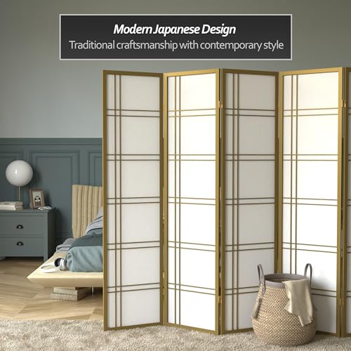 6 ft. Tall 3 Panels Grey Shoji Screen Room Divider E296