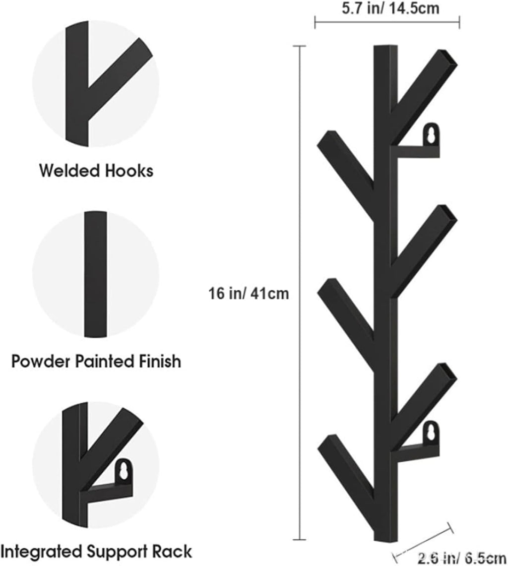 2 Pack Matte Black Metal Coat Rack K308930