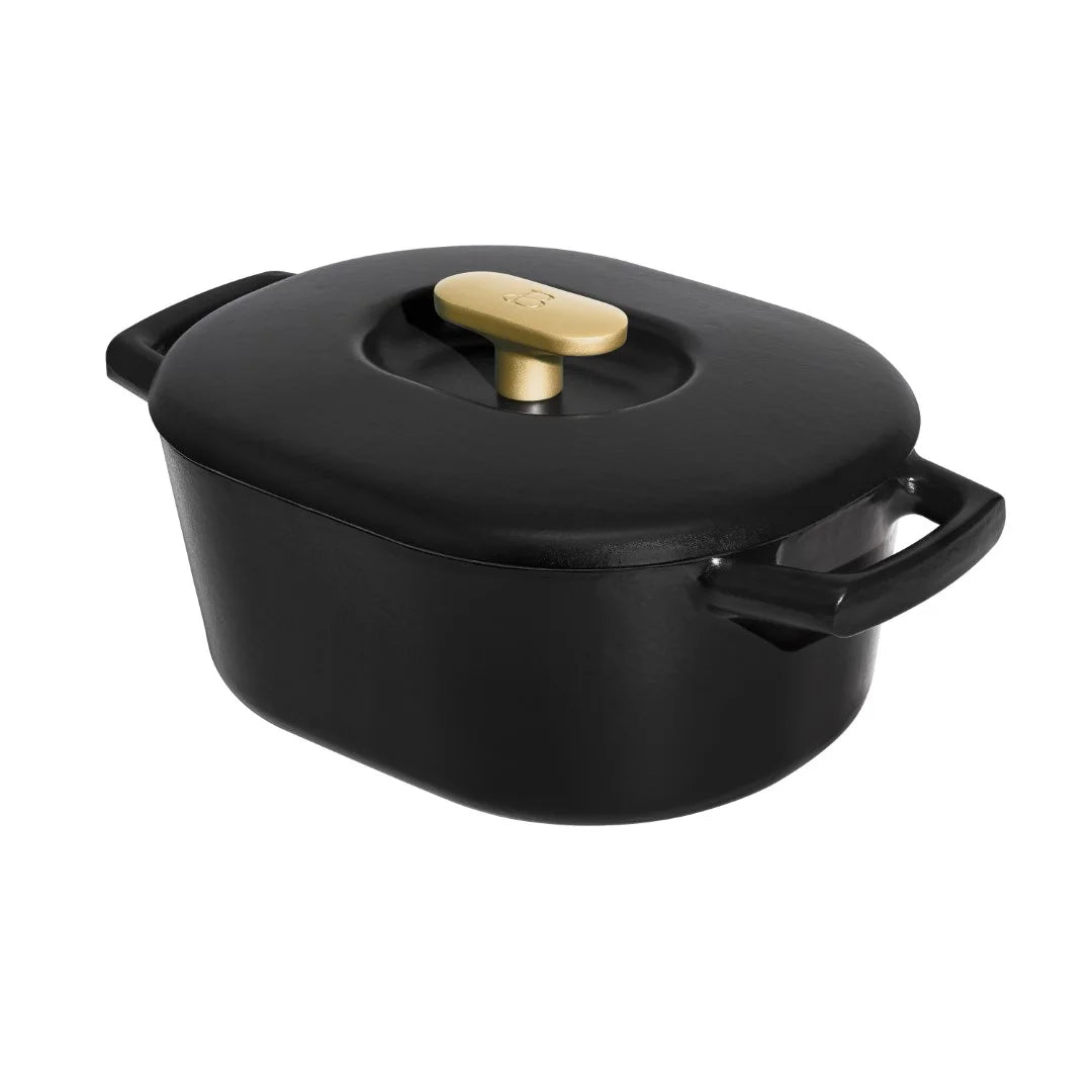 Black Sesame 6 Quart Enamel Dutch Oven D42038
