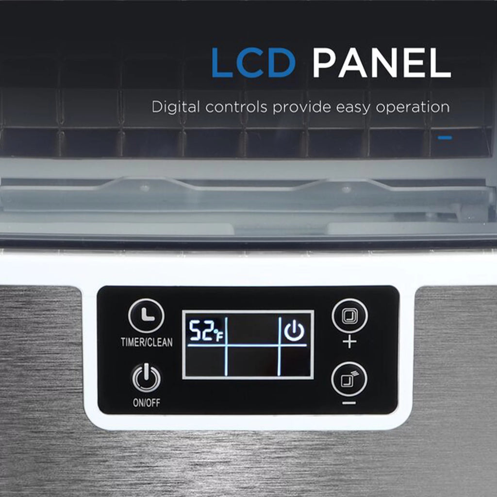 44 Pound Countertop Self Cleaning Ice Maker with Ice Scoop S366646