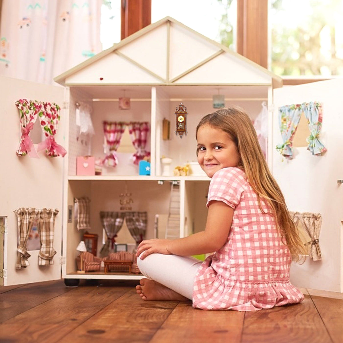 Metal Dollhouse Clock Furniture Miniature Toys N356438
