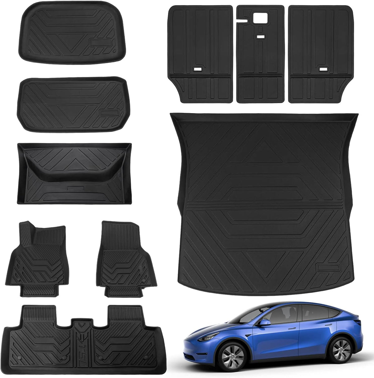 Tesla Model Y Trunk Mat Floor Mats Cargo Liner 5-Seater P3534