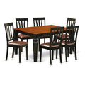 Black 7 Piece Rectangular Dinette Table Set P632