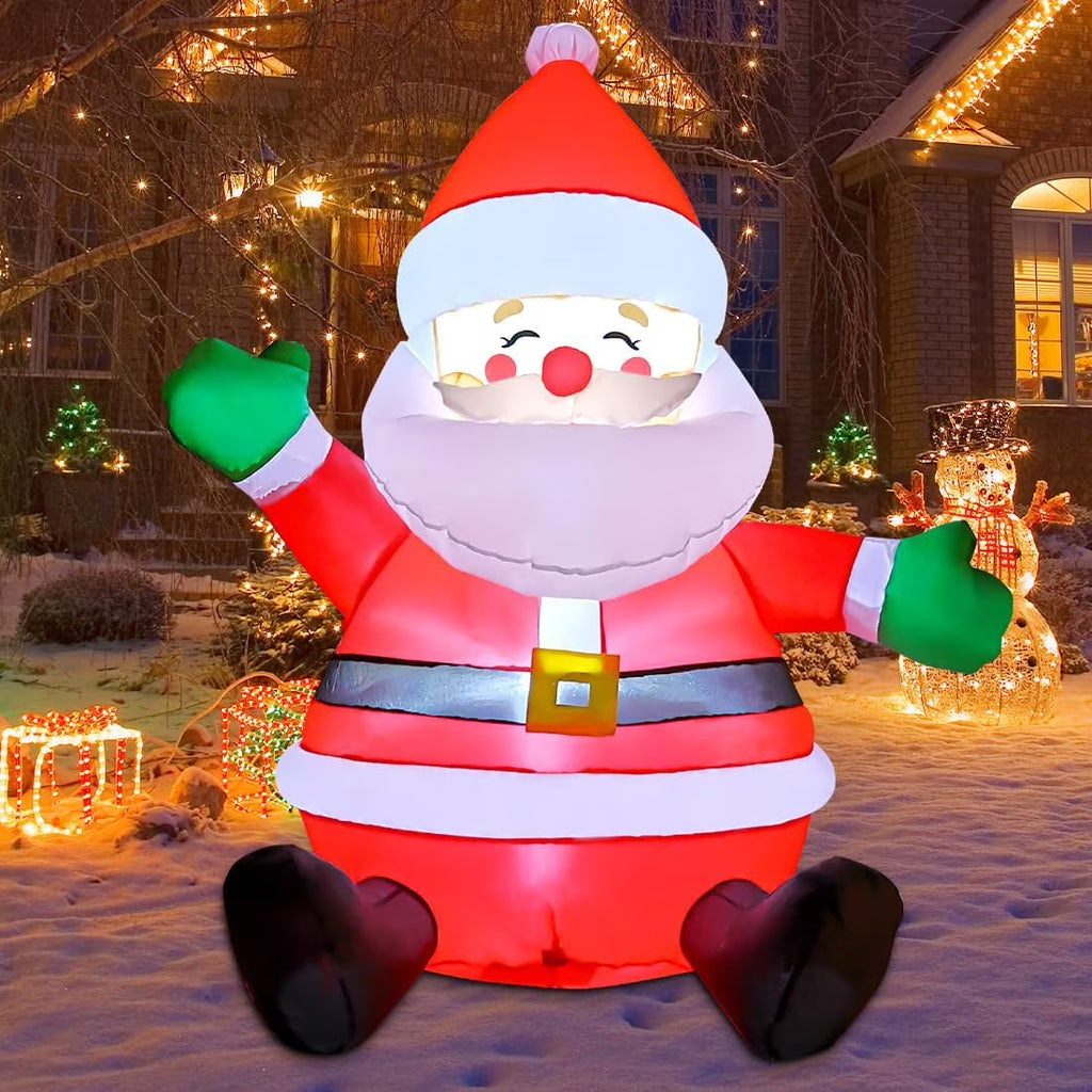5 FT Christmas Inflatable Sitting Santa Claus with LED Lights V745