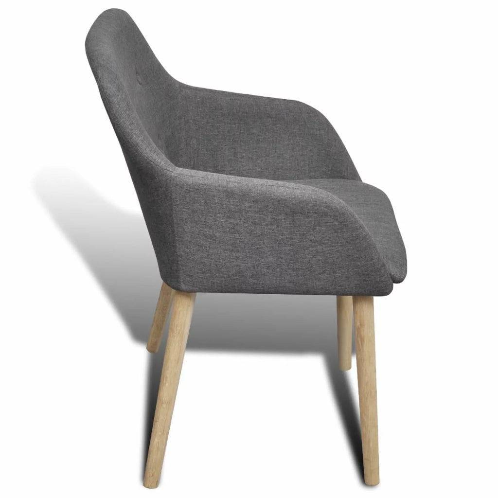 Dark Gray Fabric and Solid Oak Wood Dining Chairs 2 pcs Z4015