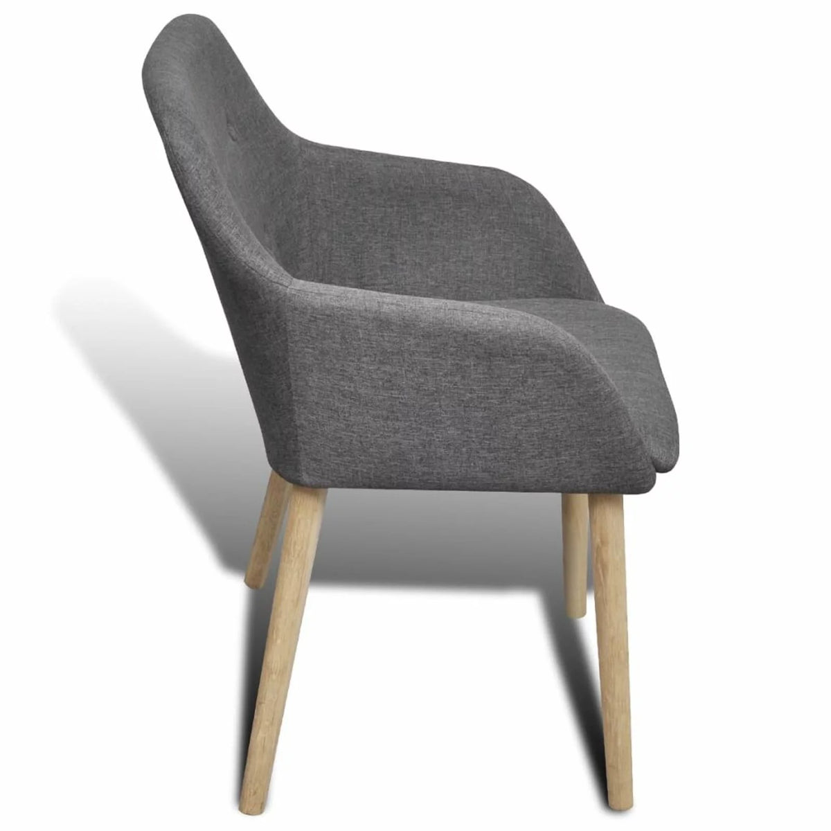 Dark Gray Fabric and Solid Oak Wood Dining Chairs 2 pcs Z4015