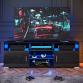 57'' TV Stand with RGB LED Light and Glass Shelves S6634