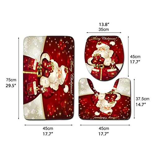 Christmas Bathroom Rugs Sets 3 Piece Washable Non Slip C73639