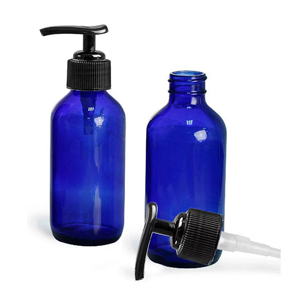 Cobalt Blue 4oz Glass Bottle with Pump Set of 6 N8305