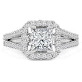 14K White Gold Princess Diamond Engagement Ring G565