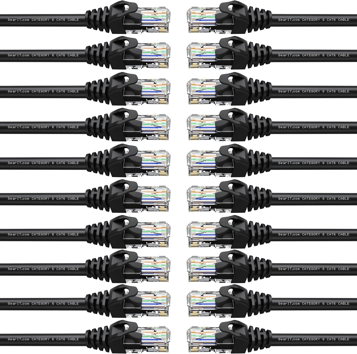 100-Pack Cat6 Patch Cable 2 Feet Black B3483