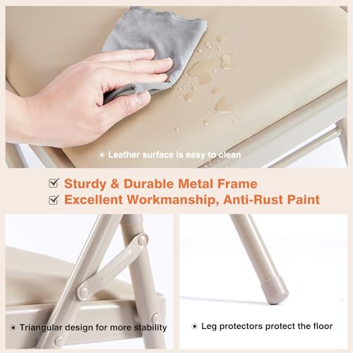 12 Pack Leather Padded Metal Folding Chairs N15686