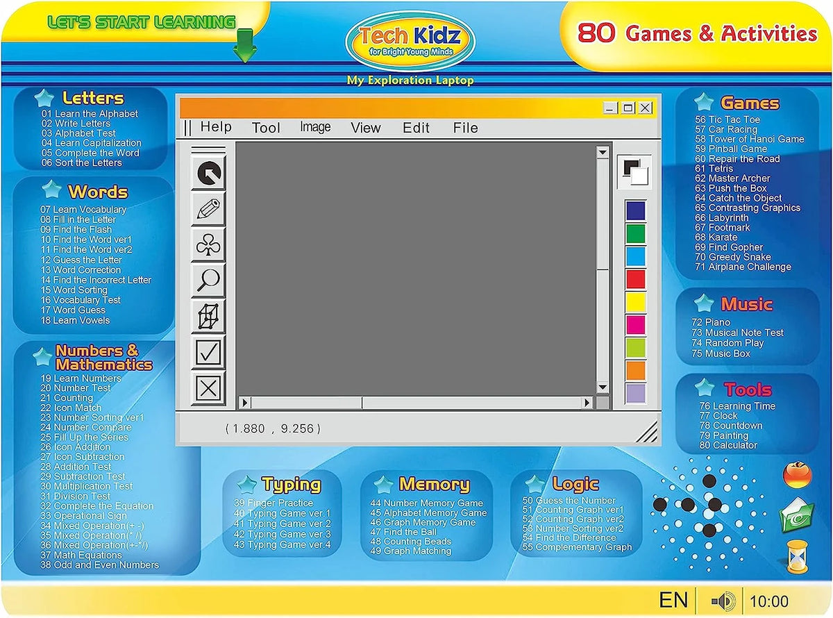 Blue Children's Educational Interactive Laptop with LCD Screen T1711