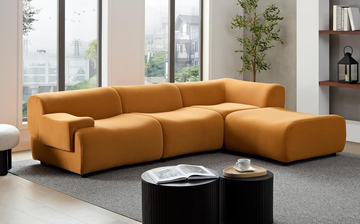 105.9'' Curved Sectional Sofa (Orange) E224