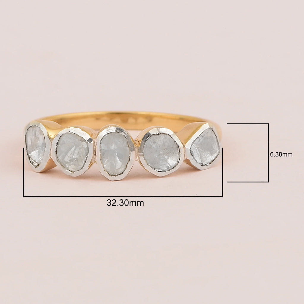 925 Sterling Silver Polki Diamond Ring B849