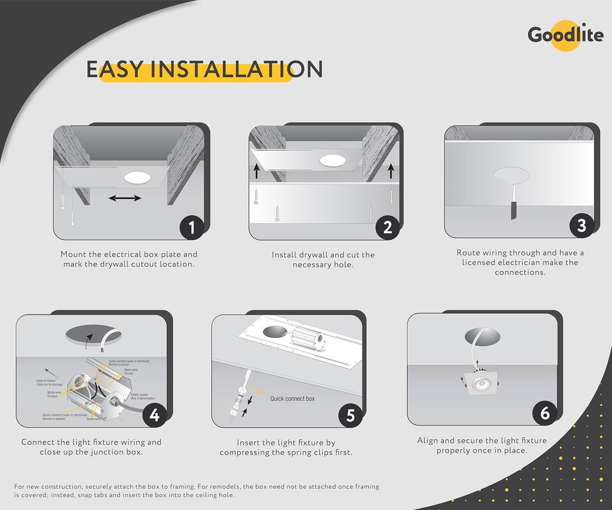 3-Inch Square White Recessed Adjustable LED Light, Selectable Color Temperature 27K-30K-35K-41K-50K, 8W, 650 Lumens, Dimmable Q718844