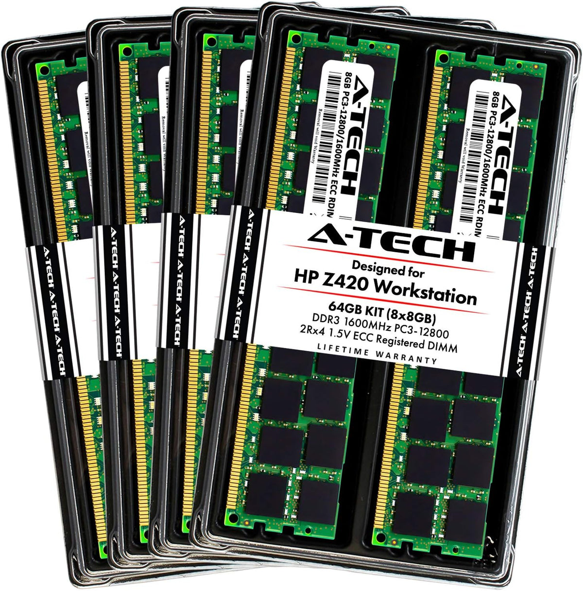 64GB ECC Registered DDR3 1600MHz 240-Pin DIMM RAM Kit (4 x 16GB) R8847