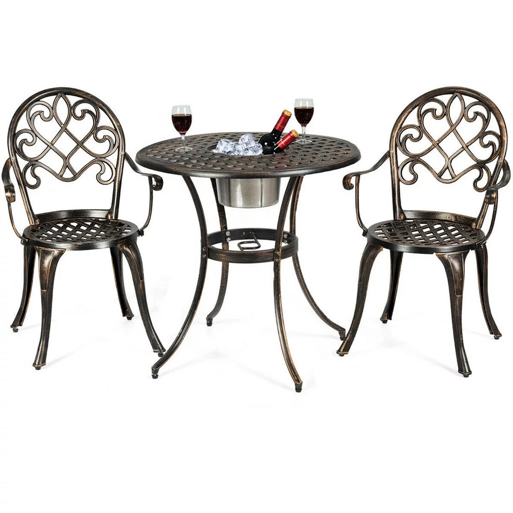 3 Pc Patio Dining Set with Ice Bucket T128