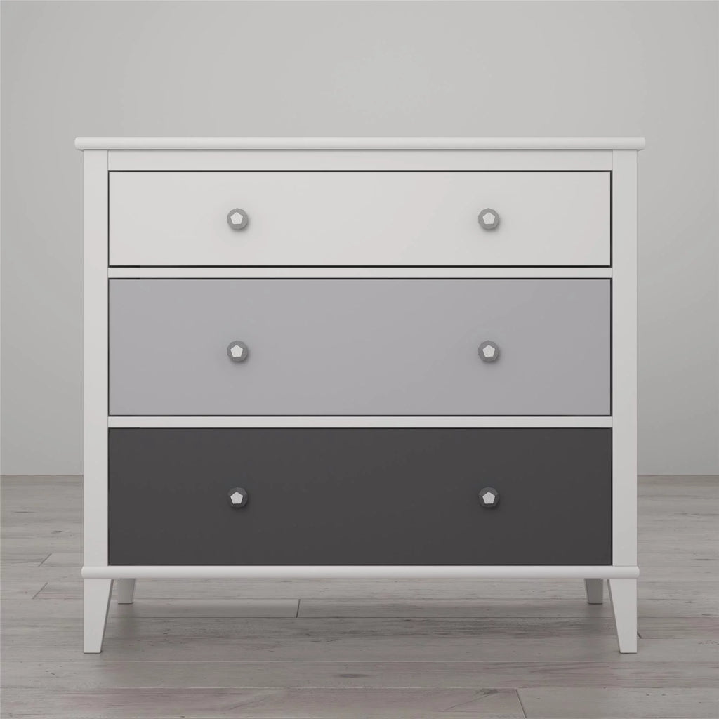 White 3 Drawer Dresser J739