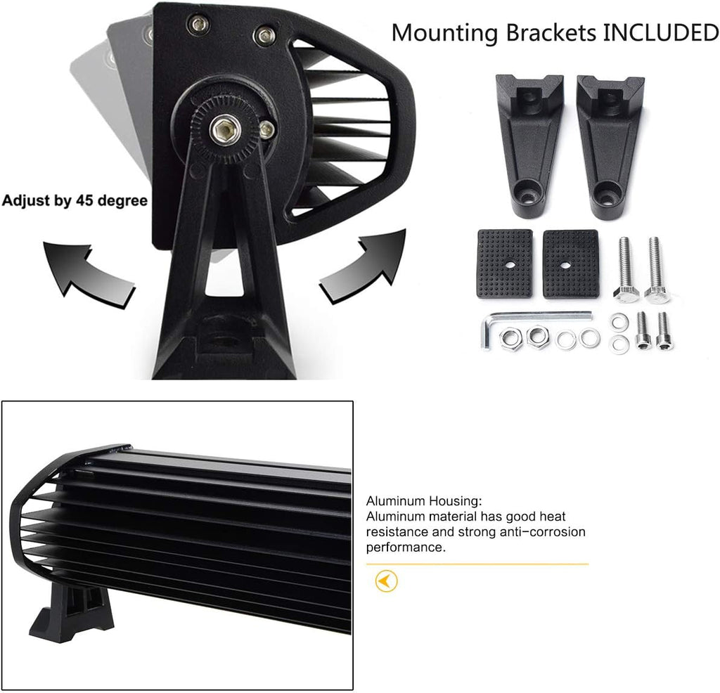50 inch Curved LED Light Bar 288W Double Spot Flood Combo Work Lightbar with Mounting Bracket U95582