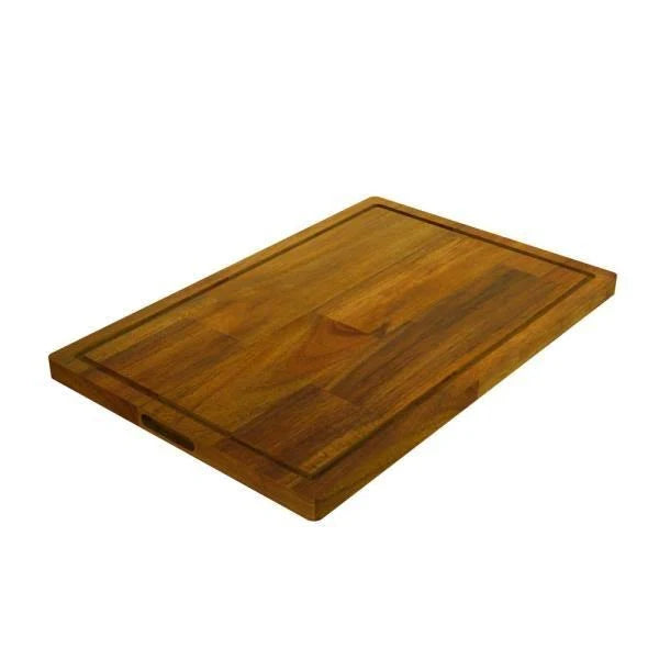 24 in. L x 16 in. D x 1 in. T Butcher Block Chopping Board in Golden Teak Stained Acacia N90405