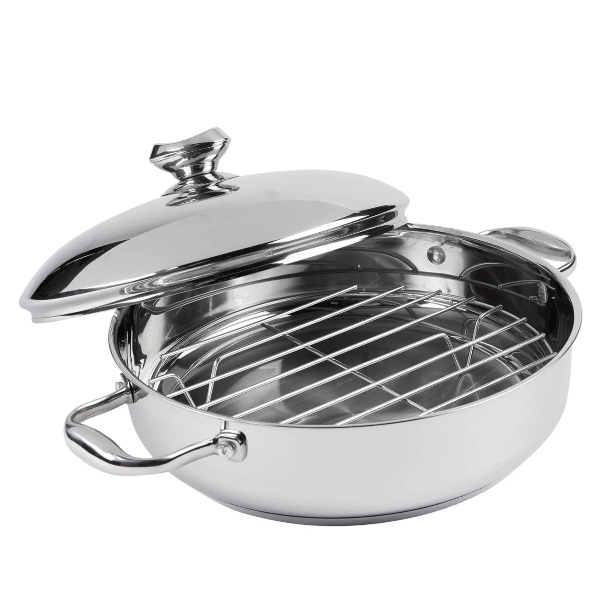 11" Stainless Steel Sauteuse Pan and Roasting Rack D4975
