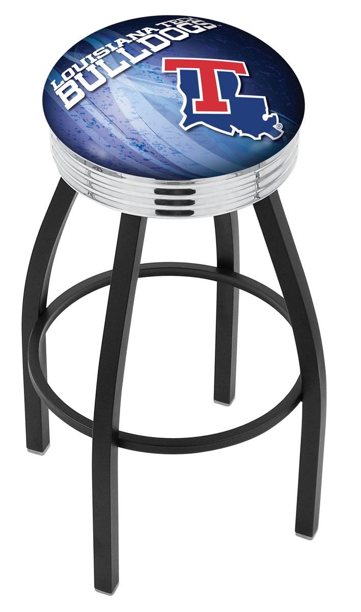 Black Wrinkle Swivel Bar Stool with Chrome H704711