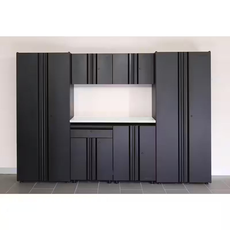 7-Piece Welded Steel Garage Storage System in Black U919478