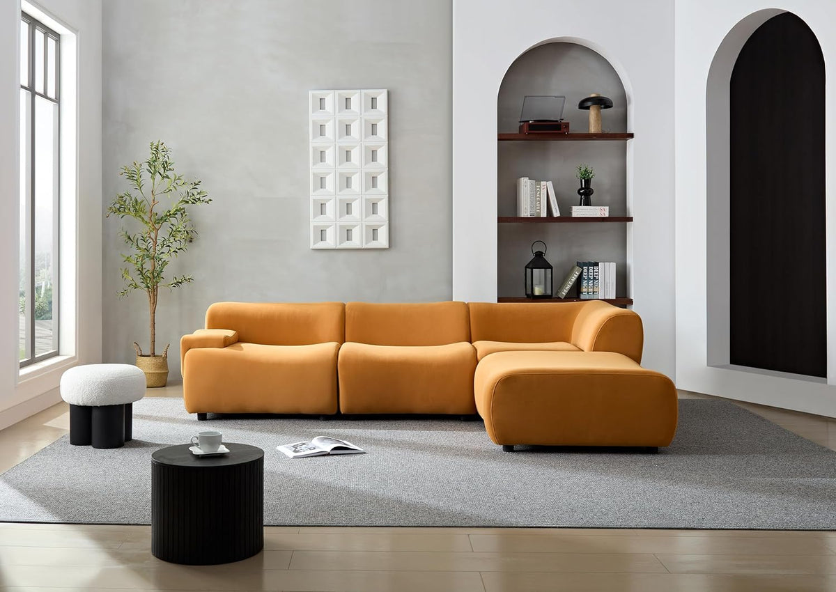 105.9'' Curved Sectional Sofa (Orange) E224