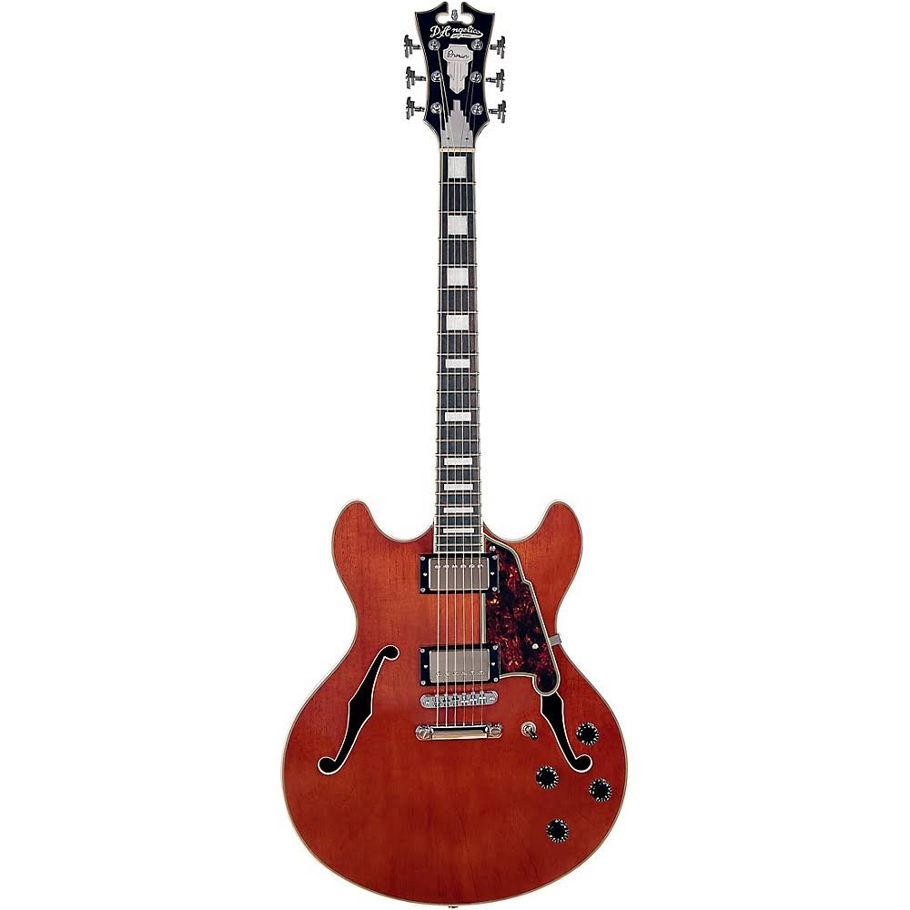 Walnut Stain Semi-Hollow Electric Guitar with Humbuckers R385611