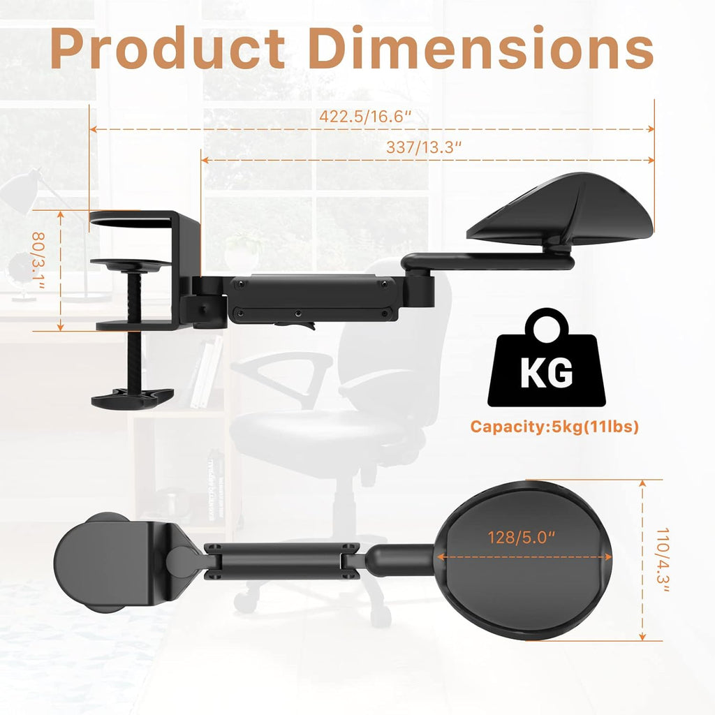 Foldable Mobile Standing Desk with Ergonomic Rotating Elbow Cushion Pad M693746