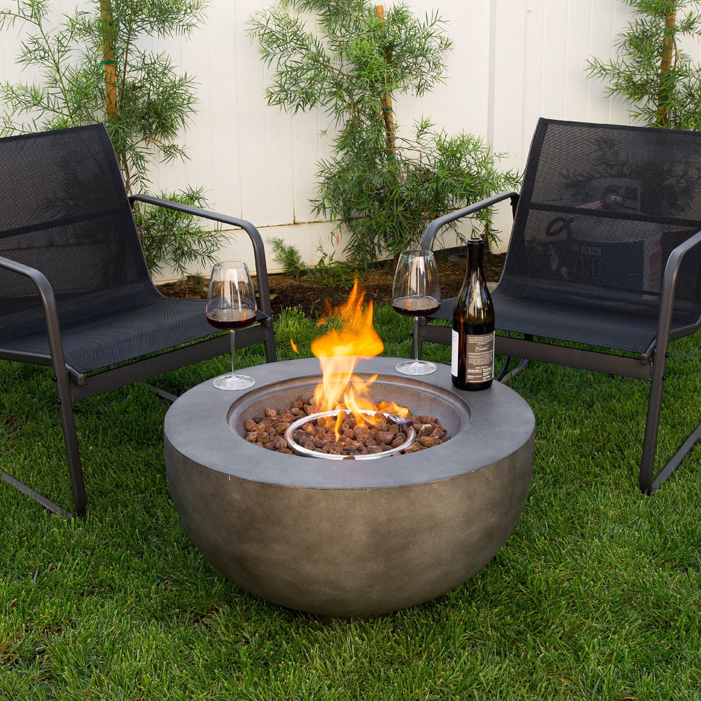 Propane Fire Pit with Lava Rocks Cover, 40,000 BTU, Dark Grey M27629