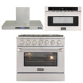 36 in. Natural Gas Range, Range Hood & Microwave Drawer S3886