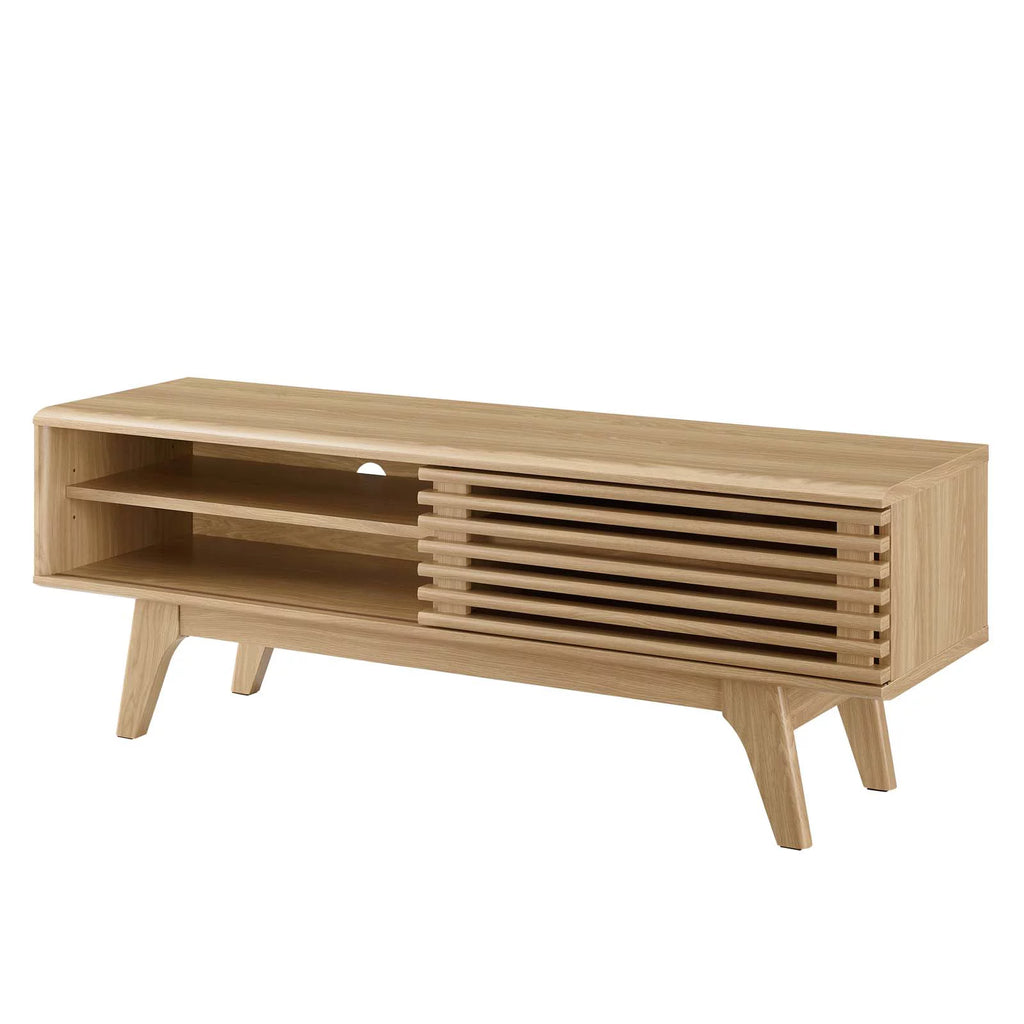 Brown Oak Wood TV Stand Console Table X93623