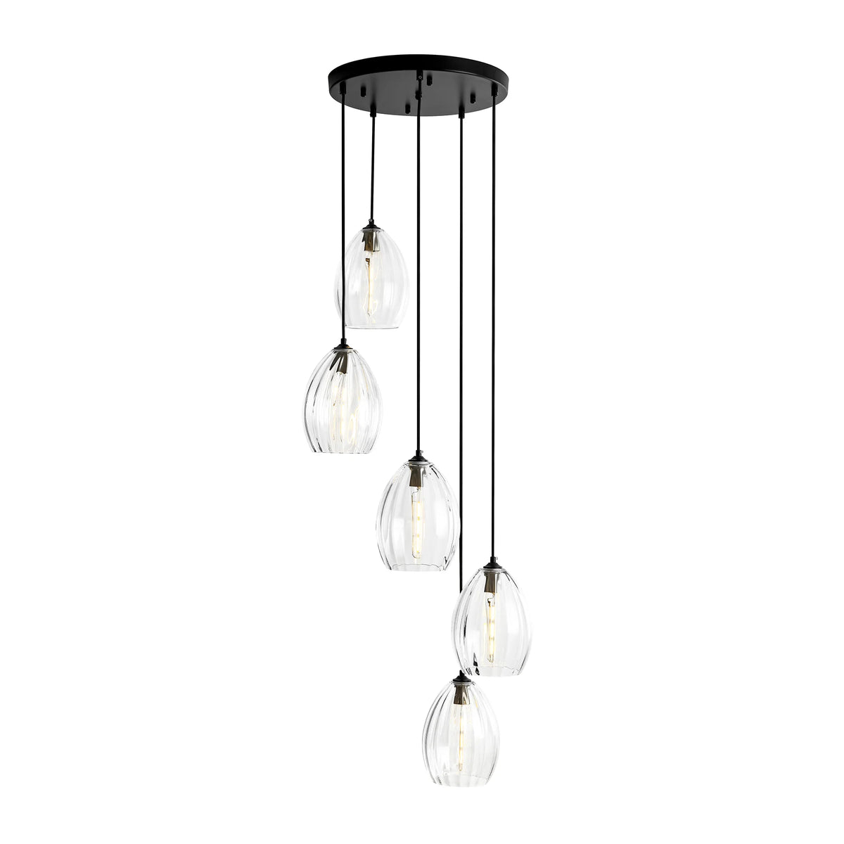 5-Light Linear Cluster Shade Contemporary Pendant G19002