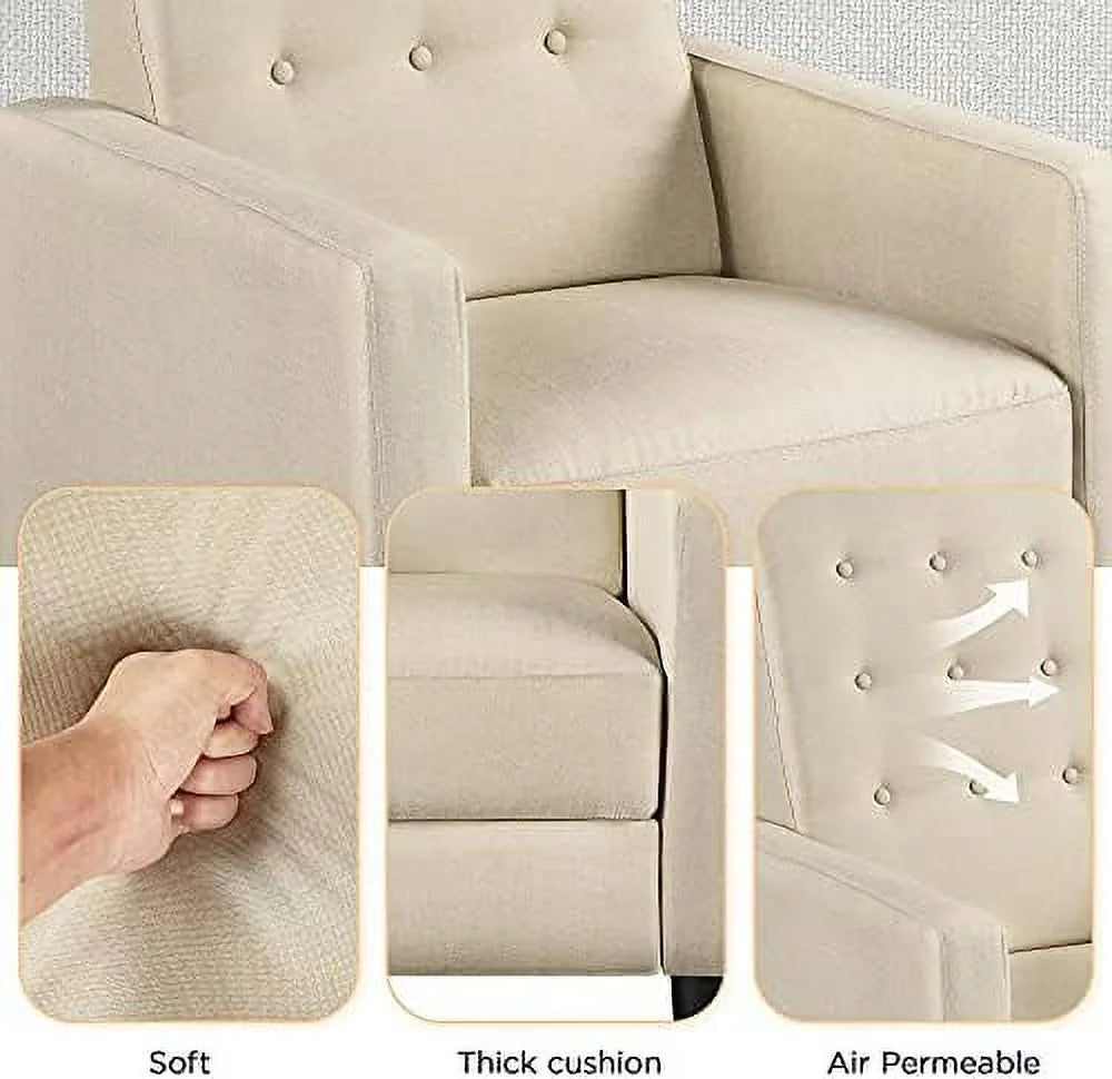 Fabric Recliner Chair with Thicker Seat Cushion Pocket Spring J615