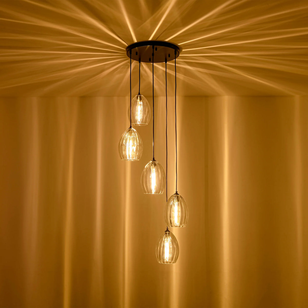 5-Light Linear Cluster Shade Contemporary Pendant G19002