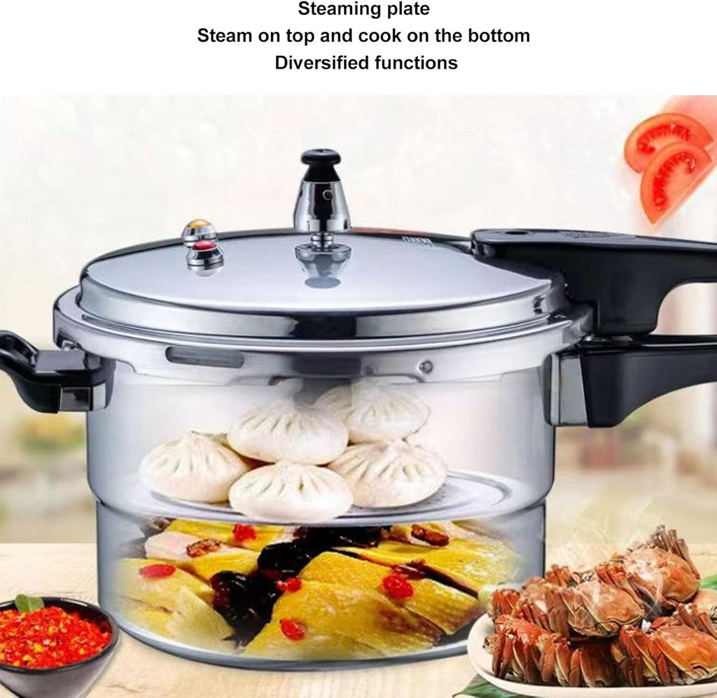 Stainless Steel Pressure Cooker with Safety Valves and Steaming Plate E67652