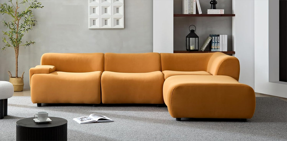 105.9'' Curved Sectional Sofa (Orange) E224