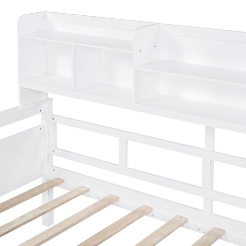 Twin Size Wood Daybed with Shelf and 2 Storage Drawers F90988