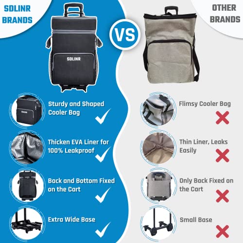 Large Rolling Cooler, Leakproof Insulated Soft Cooler Bag with Wheels and Handle C376