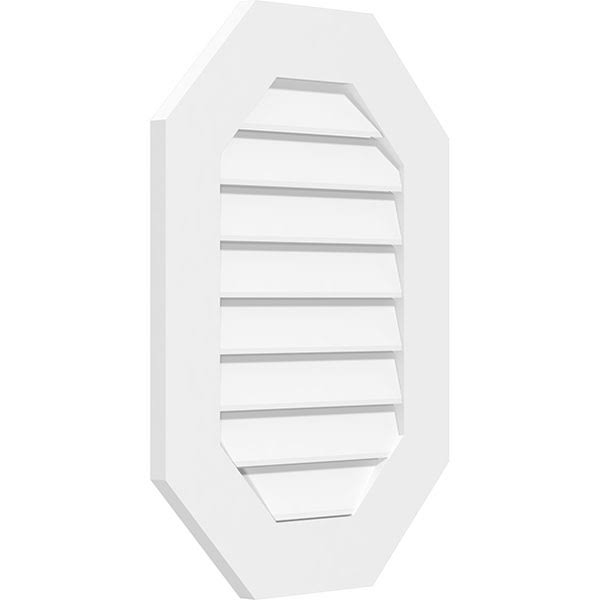 Vertical Elongated Octagon Surface Mount PVC Gable Vent K6327